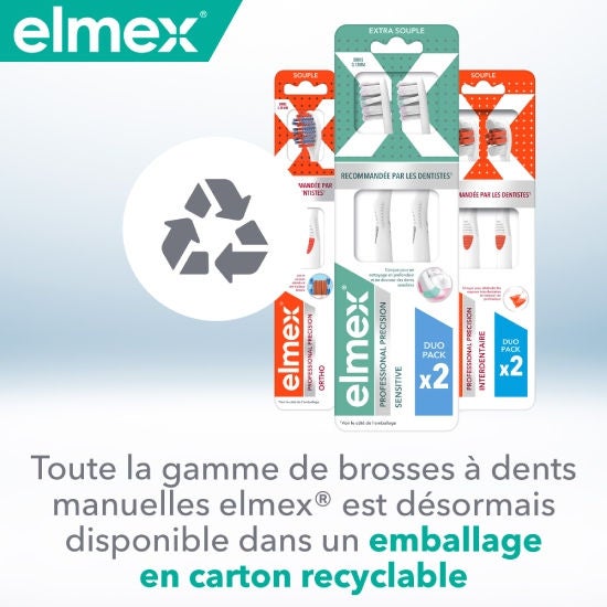 Toute la gamme de brosses à dents manuelles elmex
