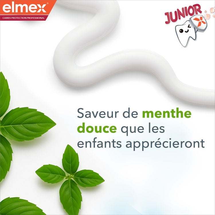 Dentifrice elmex® Anti-caries Professional Junior Bouclier Anti-Sucre 6-12 ans benefit 5