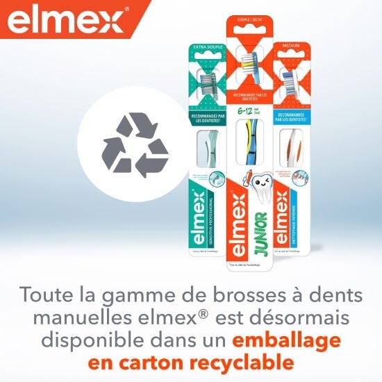 Toute la gamme de brosses à dents manuelles elmex