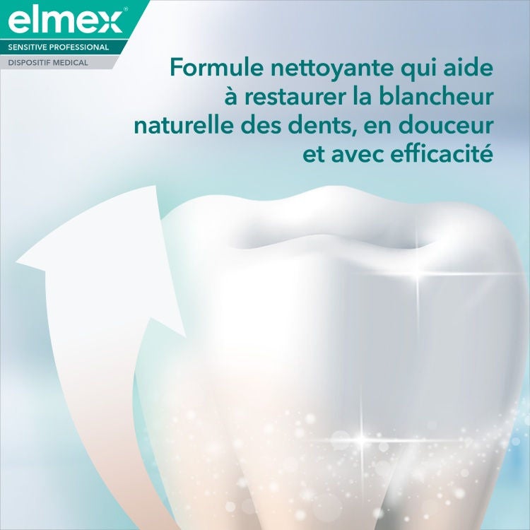 Formule nettoyante qui aide á restaure la blancher naturelle des dents