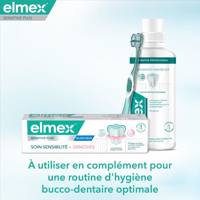 Dentifrice elmex® Sensitive Plus Soin Sensibilité + Gencives Blancheur benefit 8