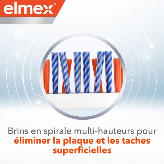 Brins en spirale multi-hauteurs pour éliminer la plaque et les taches superficielles
