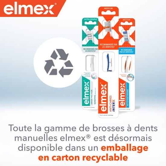 Toute la gamme de brosses à dents manuelles elmex